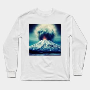 Mount Fuji erupting Long Sleeve T-Shirt